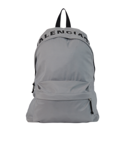 Wheel Logo Backpack, Nylon, Grey, 5074601165V568024, E, 3*